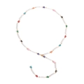 Dettaglio della collana di perle con ciondoli a gatto colorati, motivi malocchio e chiusura - Stile Occhio Farfalla (NK27440-5)