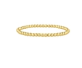 Elastic gold bead bracelet set featuring 4/5/6mm metallic spheres on a white background - Small Round Bead Style (4mm Gold) / Gold
