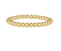 Minimalist gold beaded bracelet set featuring polished 4/5/6mm spherical metal beads - Medium Round Bead Style (5mm Gold) / Gold