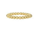Elastic gold bead bracelet set with 4mm polished mirror finish round beads - Large Round Bead Style (6mm Gold) / Gold