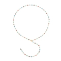 Collana dorata con perline a cuore malocchio multicolore e chiusura a moschettone - Stile Occhio Cuore Pesca (NK27440-7)