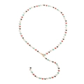 Collana in stile boho con perle sfaccettate multicolori su una sottile catena dorata - Stile Perline Piccole (NK27440-8)