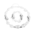 Ensemble collier et bracelet baroque avec perles blanches irrégulières et pièces en argent - Argent