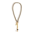 Vintage velvet bow necklace with rhinestone heart pendant and leather woven chain - Rhinestone Bowknot Style (NK26870)