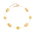 Collana minimalista in oro con perle metalliche sferiche e cilindriche lucide - Oro
