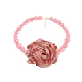 Franse vintage roze parelketting met een grote bloem hanger voor damesmode - Roze