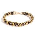 Goldfarbene Choker-Halskette mit Leopardenmuster-Stoff und Karabinerverschluss - Hellgrau Leopard (NK28110-3)