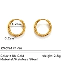 Orecchini a cerchio in acciaio inossidabile dorato 18K con sfaccettature geometriche 1,2 cm - Stile Sfaccettato Geometrico Oro (1.2cm)(RS-YS491-SG)
