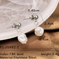 Orecchini di perle barocche in acciaio inossidabile argento con perni a sfera - Orecchini a Bottone a Sfera in Acciaio Inossidabile Argento Perla Barocca (RS-YS482-S)