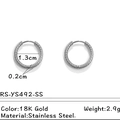 Textured twist stainless steel hoop earrings in polished steel finish for women - Silver Twist Rope Texture Style (1.3cm)(RS-YS492-SS)