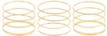 Set di 12 bracciali minimalisti placcati oro con finiture lisce, martellate e ritorte - Set di 12 bracciali rigidi sottili multi-texture dorati (Bracciale 9)