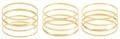 Set di tre braccialetti rigidi placcati in oro con superfici lisce e trame a spirale - Set da 15 Pezzi Dorati con Texture Smerigliata (10 Braccialetti)