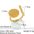 Bague ouverte géométrique minimaliste en acier inoxydable plaqué or 18 carats - Or (JZ-YS640-G)