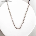 Collana minimalista in acciaio inossidabile a maglie di bambù con finitura lucida - 3mm Spessore 55CM Lungo / Argento