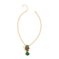 Christmas necklace with red green beads and enamel Christmas tree pendant - Christmas Tree Pendant (NK26270-Green)