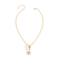 Christmas necklace with gold snowflake pendant and white bead cluster details - Snowflake Pendant Style (NK26270-White)