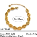 18K vergoldetes Edelstahl-Gliederarmband mit verstellbarem Verschluss für Damen - 18K vergoldet / Muschelform Gliederkette Stil (SS-YS247)