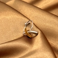 Moderner zweifarbiger Ring mit Sonnenblumenmuster in Gold und Silber für Damen - Cross Streamline Zweifarb Stil (JZ-YS546-2)