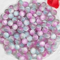 Macro detail of 10mm iridescent cat eye resin beads for DIY jewelry making - Purple Blue Gray (1#)