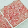 Vue macro de perles en quartz fraise rose translucide de 6 à 10 mm pour bijoux DIY - Style Rouge Pastèque (A31) / 8mm (Moyen)