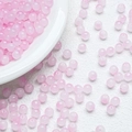 Macro shot of 8mm pink jelly glass beads for DIY jewelry making on a white textured background - Pink Gradient (A7)