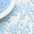 Close-up of translucent light blue 6mm gradient round glass beads for DIY jewelry making - Royal Blue (A10)