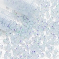 Detail of 8mm blue gold-flecked glass beads for DIY jewelry making on white background - Ink Wash Gold Foil Style (A208) / 8mm / Light Blue with Gold Foil