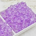Vue macro de perles en verre translucide violet de 10mm avec texture givrée pour bijoux DIY - Style Violet Clair (A39) / 8mm (Moyen)