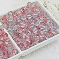 Détails de perles rondes en verre transparent avec motifs rouges pour création de bijoux - Style Rouge Foncé (A44) / 8mm (Moyen)