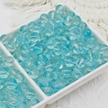 Détail de perles en verre bleu clair avec texture glacée pour la création de bijoux - Style Bleu Royal (A45) / 8mm (Moyen)