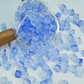 Perles en verre carré dépoli bleu clair de 7mm versées d'un verre pour bijoux DIY - 7mm / Bleu Clair