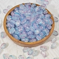 Macro detail of 6x10mm rectangular crackle glass beads with blue purple aurora finish - 50 Pieces/Pack (6x10mm) / Purple Blue (K40)