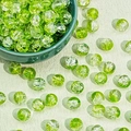 Detail of 8-10mm green crackle glass beads for DIY jewelry with ice fracture texture - Crackled Light Green (B36#)