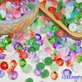 Détail macro de perles de verre en forme de fleur 10x6mm pour bijoux DIY - Forme de Gousse de Lotus (L927) / Couleurs Mélangées Aléatoires