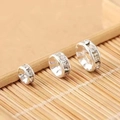 Silver spacers with inlaid cubic zirconia for jewelry making in various sizes - Silver Rhinestone Rondelle (P9)
