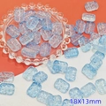 Light blue 18x13mm translucent glass flower bead with hammered texture for DIY jewelry - Ink Blue (L103# Relief Tag)