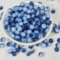 Perles en verre marbré bleu et blanc 8mm pour la fabrication de bijoux DIY et bracelets - Bleu & Blanc (M171#)
