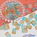 Blue and orange gradient glass flower bead in 18x13mm size for DIY jewelry making - Daybreak Gradient (L105# Relief Tag)