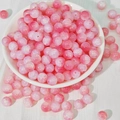 Perles en verre craquelé rose 8mm pour bijoux DIY dans un bol blanc élégant - Rose d'Eau (M172#)