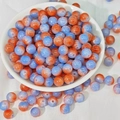 Perles rondes en verre craquelé orange et bleu clair de 8mm pour bijoux en bol blanc - Orange & Bleu (M173#)