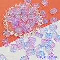 Blue and purple gradient 18x13mm textured glass flower bead for DIY jewelry making - Purple Blue (L107# Relief Tag)