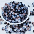 8mm galaxy blue and rust brown marbled round beads for handmade jewelry making - 8mm (1.0mm Straight Hole) / Black & Brown (M180#)