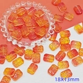 Red and yellow gradient 13x18mm flower glass beads for DIY jewelry making and crafts - Orange Red (L108# Relief Tag)