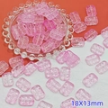 Pink rectangular 13x18mm glass beads with textured relief pattern for DIY jewelry making - Light Pink (L110# Relief Tag)