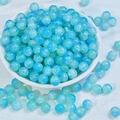 Light blue 8mm faux jade beads with ice crack texture for DIY jewelry making - 8mm (1.0mm Straight Hole) / Blue & Green (M178#)