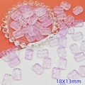 Light purple 13x18mm double-sided glass flower charms with textured surface for DIY jewelry - Light Purple (L111# Relief Tag)