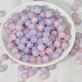Perles en verre craquelé de 8mm dégradé rose et violet pour bijoux DIY dans un bol blanc - Rose & Bleu (M158#)