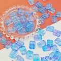 Blue-purple gradient 18x13mm glass flower beads with vintage embossed patterns - Deep Purple (L113# Relief Tag)