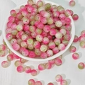 Perles bicolores rose et vert 8mm imitation jade pour création bijoux DIY - Vert Prune (M161#)