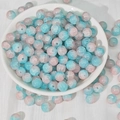Perles en verre craquelé dégradé bleu et rose 8mm pour bijoux DIY dans un bol blanc - Bleu Lancome (M162#)